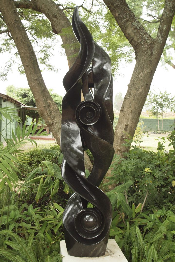 Shona sculpture Ululating by Onias Mupumha