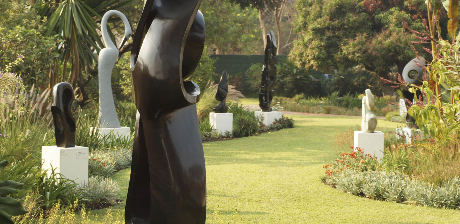 middle section of the Shona Sculpture Gallery garden