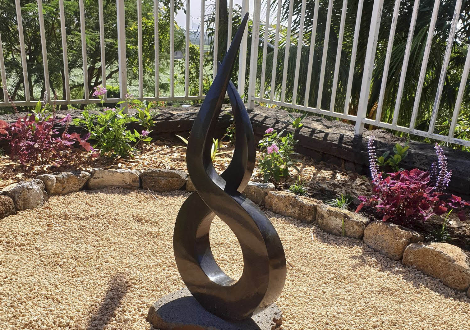sculpture in client's garden