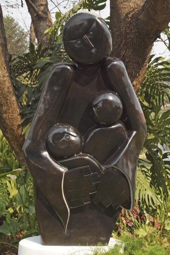 Shona stone sculpture Protective Mother by Edward Chiwawa - front