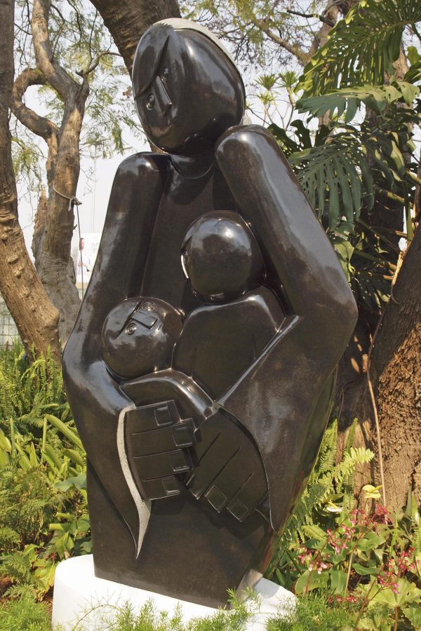 Shona stone sculpture Protective Mother by Edward Chiwawa - front right