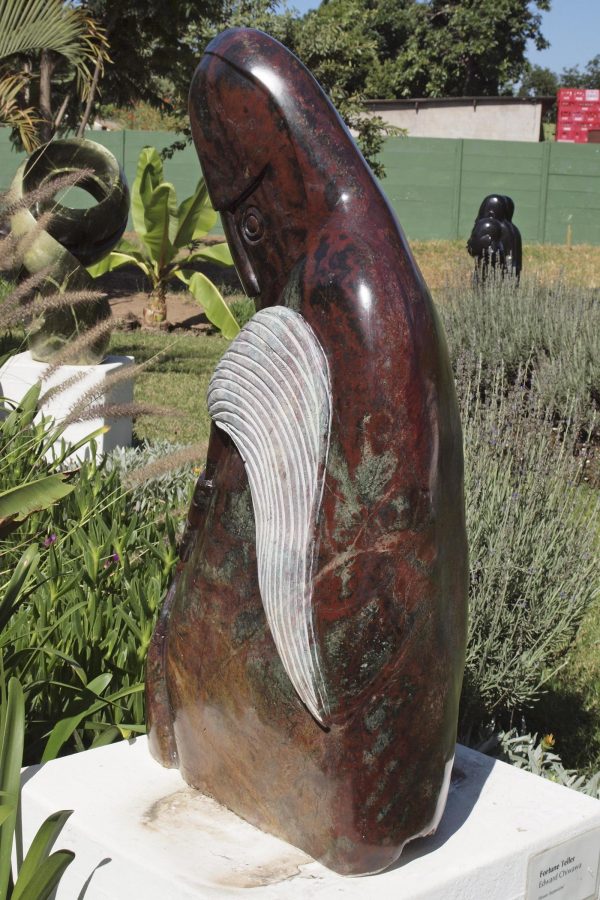 Shona stone sculpture Fortune Teller by Edward Chiwawa - right side