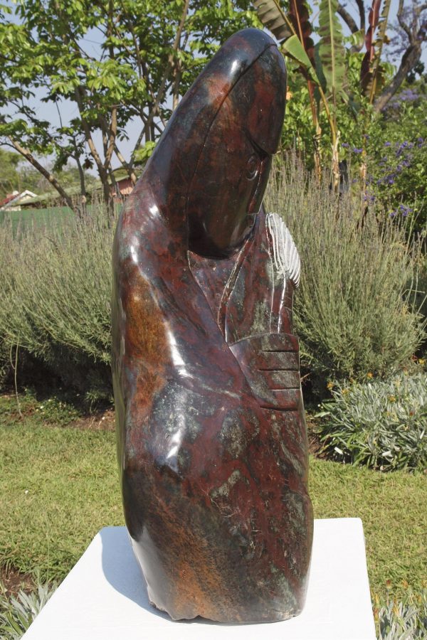 Shona stone sculpture Fortune Teller by Edward Chiwawa - left side