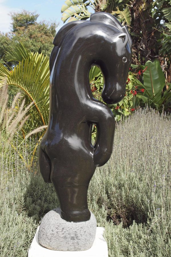 Shona stone sculpture Proud Horse by Ephraim Chaurika - left side