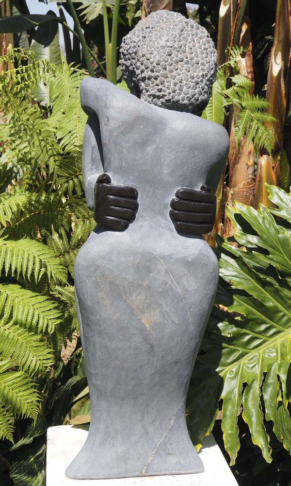 Shona stone sculpture lovers couple - Special Time by Jetro Zinyeka left side