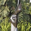 Lady woman stone sculpture - After Bathing by Lovemore Bonjisi front right