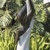 Lady woman stone sculpture - After Bathing by Lovemore Bonjisi back left