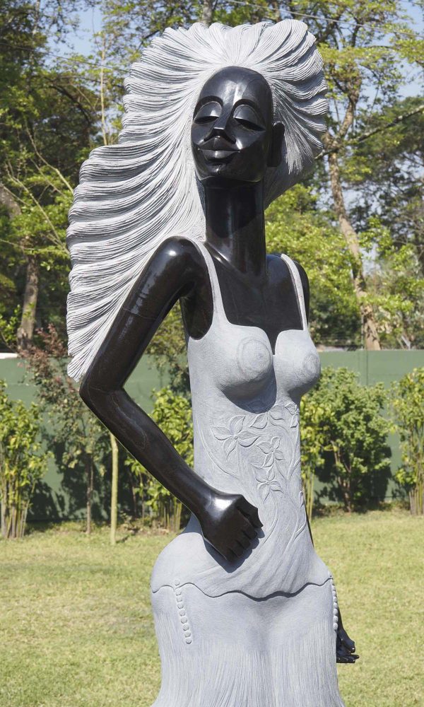 Female woman stone sculpture - Supermodel by Rufaro Murenza close up II