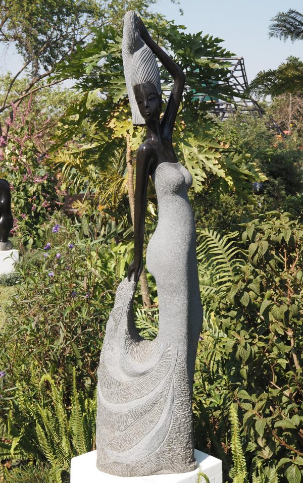 Garden sculpture female form - It's My Day by Tutani Mgabazi front I