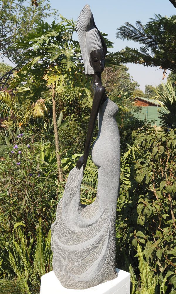 Garden sculpture female form - It's My Day by Tutani Mgabazi front II