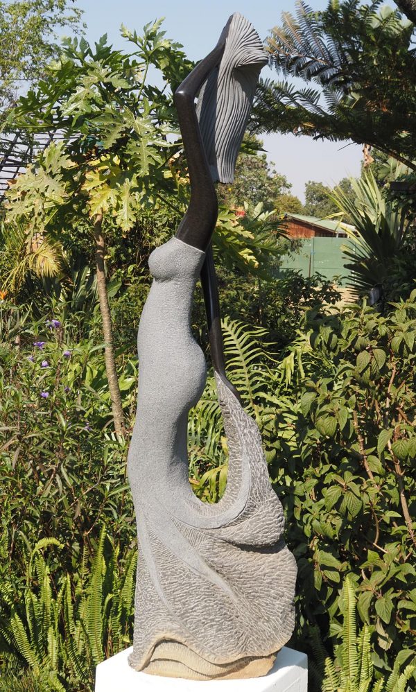 Garden sculpture female form - It's My Day by Tutani Mgabazi back