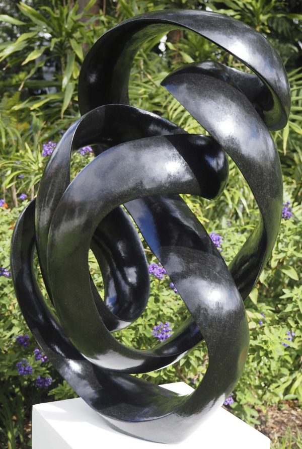 Abstract Shona stone sculpture - Here For You by Tonderai Sowa front right