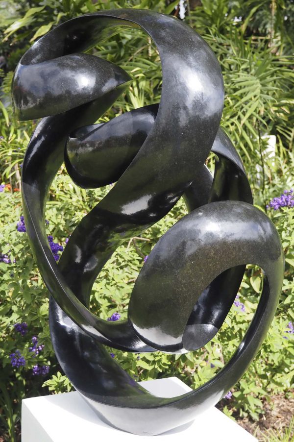 Abstract Shona stone sculpture - Here For You by Tonderai Sowa back right