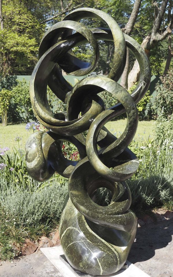 Abstract stone garden sculpture Achievements by Willard Bopoto front right I