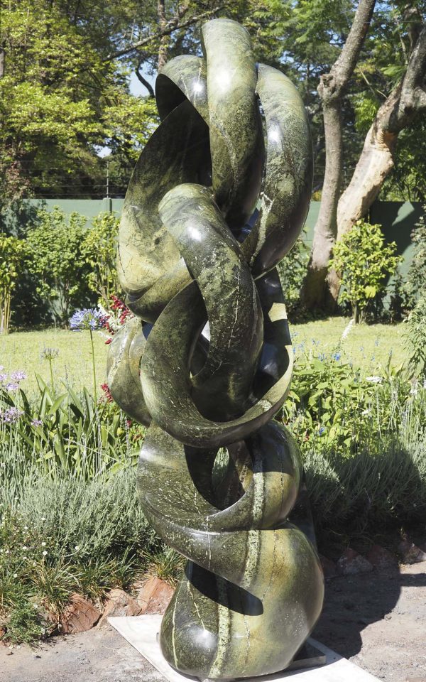 Abstract stone garden sculpture Achievements by Willard Bopoto right side