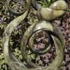 Abstract Shona sculpture green stone - Relationship Bond by Willard Bopoto back