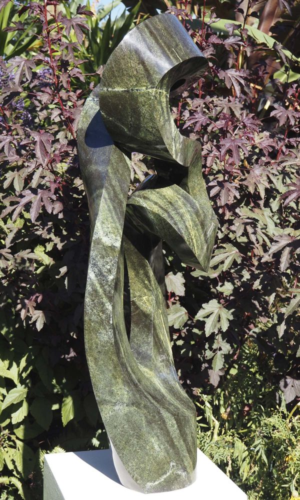 Abstract Shona stone sculpture - Wedding Day by Charles Kowo left side