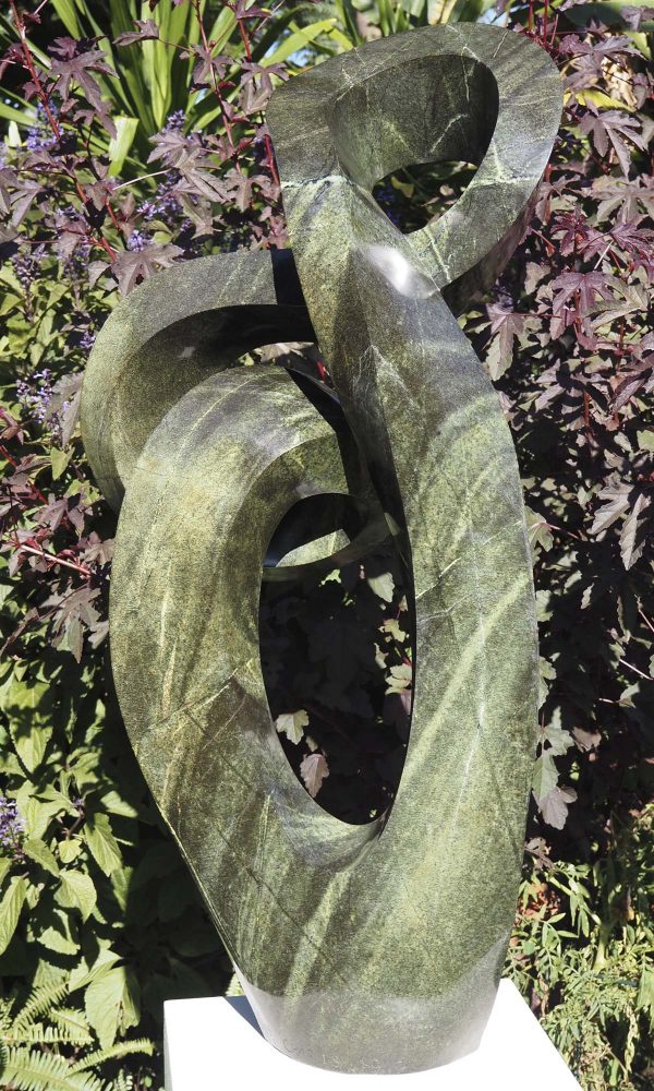 Abstract Shona stone sculpture - Wedding Day by Charles Kowo back right