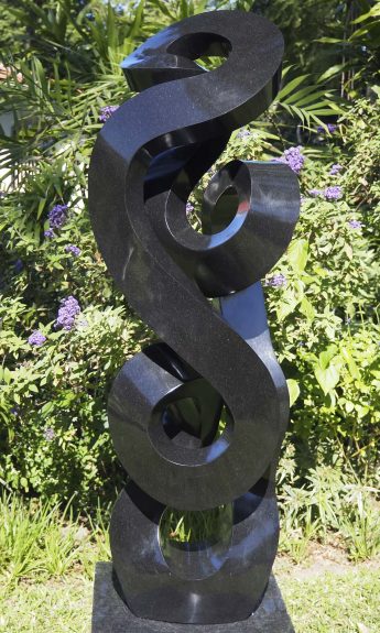 Large abstract Shona stone sculpture - Supporting Couple by Charles Kowo main image