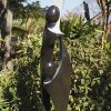 Abstract stone sculpture black and white - Joyful Moment by Isaac Choloka front right