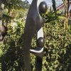 Abstract stone sculpture black and white - Joyful Moment by Isaac Choloka front left