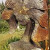 Large stone sculpture head - African Queen by Lovemore Bonjisi front right
