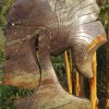 Large stone sculpture head - African Queen by Lovemore Bonjisi back