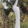 Garden stone bird sculpture - Preening Flamingo by Peter Chidzonga right side
