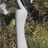Garden stone bird sculpture - Preening Flamingo by Peter Chidzonga back right