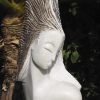 White marble bust head Staying Positive by Tutani Mgabazi front left