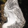White marble bust head Staying Positive by Tutani Mgabazi front right