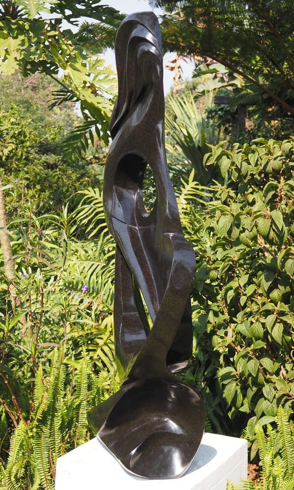 Garden stone bird sculpture - Joy Of Togetherness by Tago Tazvitya right side