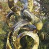 Large abstract stone sculpture - Treasures by Willard Bopoto back right