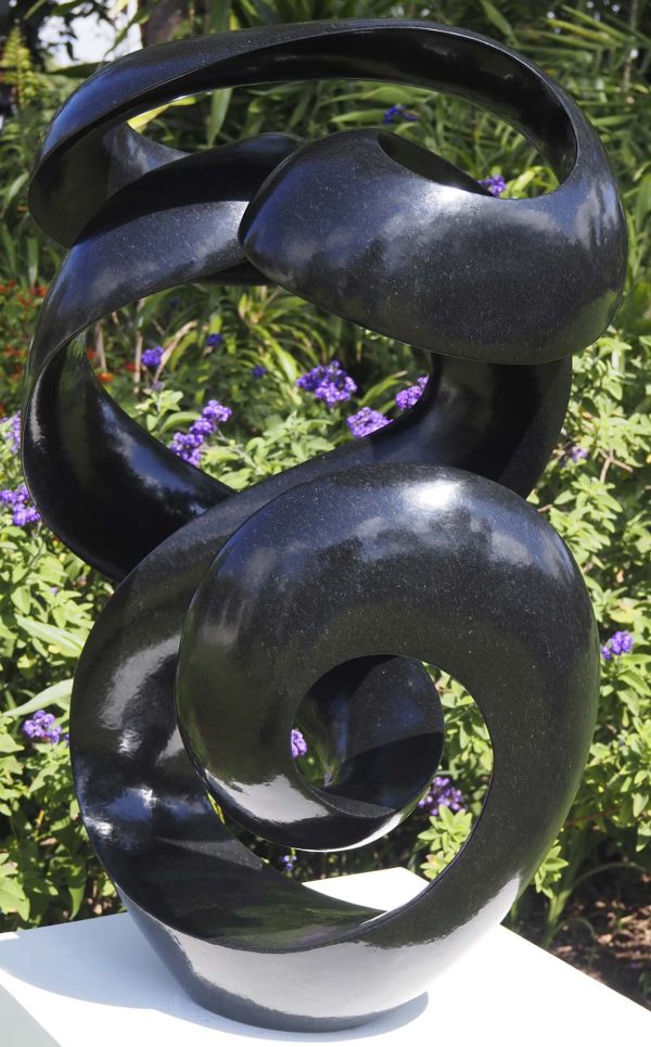 Abstract Shona stone sculpture - Together Forever by Tonderai Sowa front right