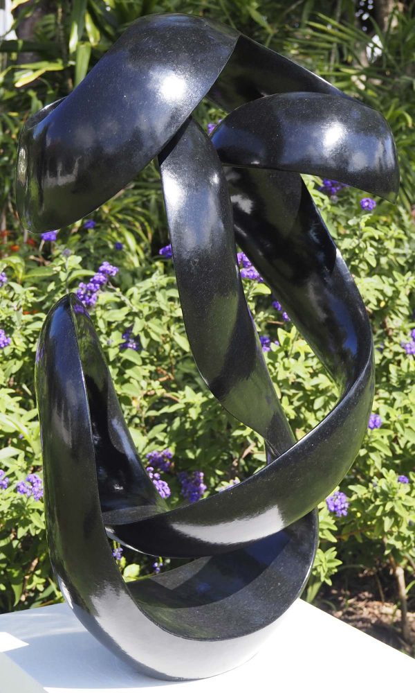 Abstract Shona stone sculpture - Together Forever by Tonderai Sowa back left