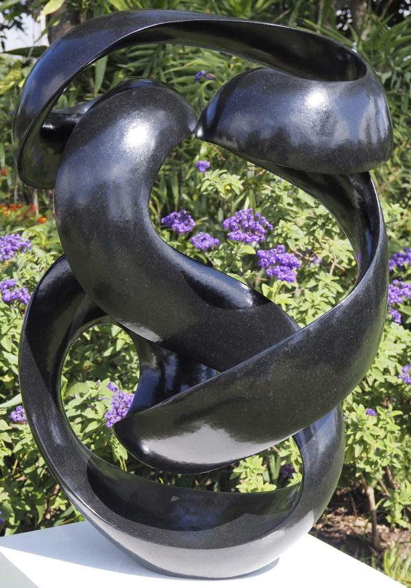 Abstract Shona stone sculpture - Together Forever by Tonderai Sowa back