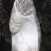 White marble bust head Staying Positive by Tutani Mgabazi - front